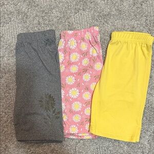 Kids Floral and Solid Shorts Trio